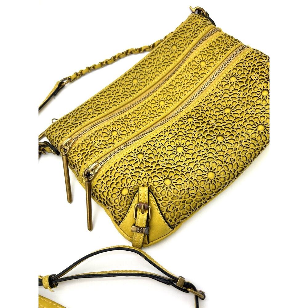 Elliot Lucca Cross Body Yellow Gold Leather Pocketbook